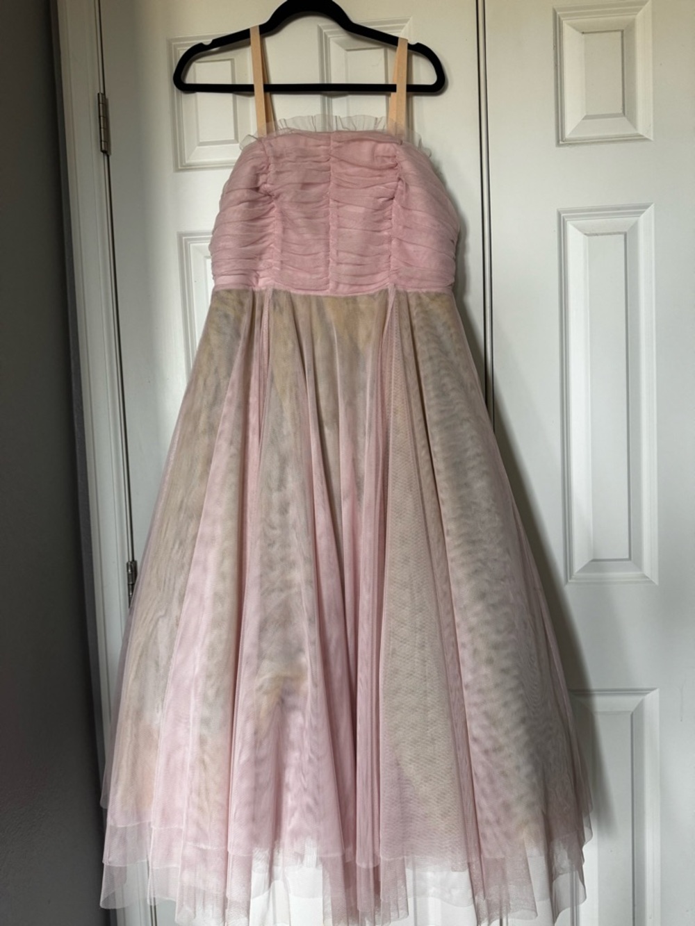 Betsey Johnson TORRID Pink Tulle Ruched Bodice Tea-Length Dress